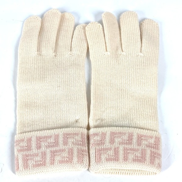 FENDI ZUCCA Wool Gloves for Women Pink - Picture 1 of 6